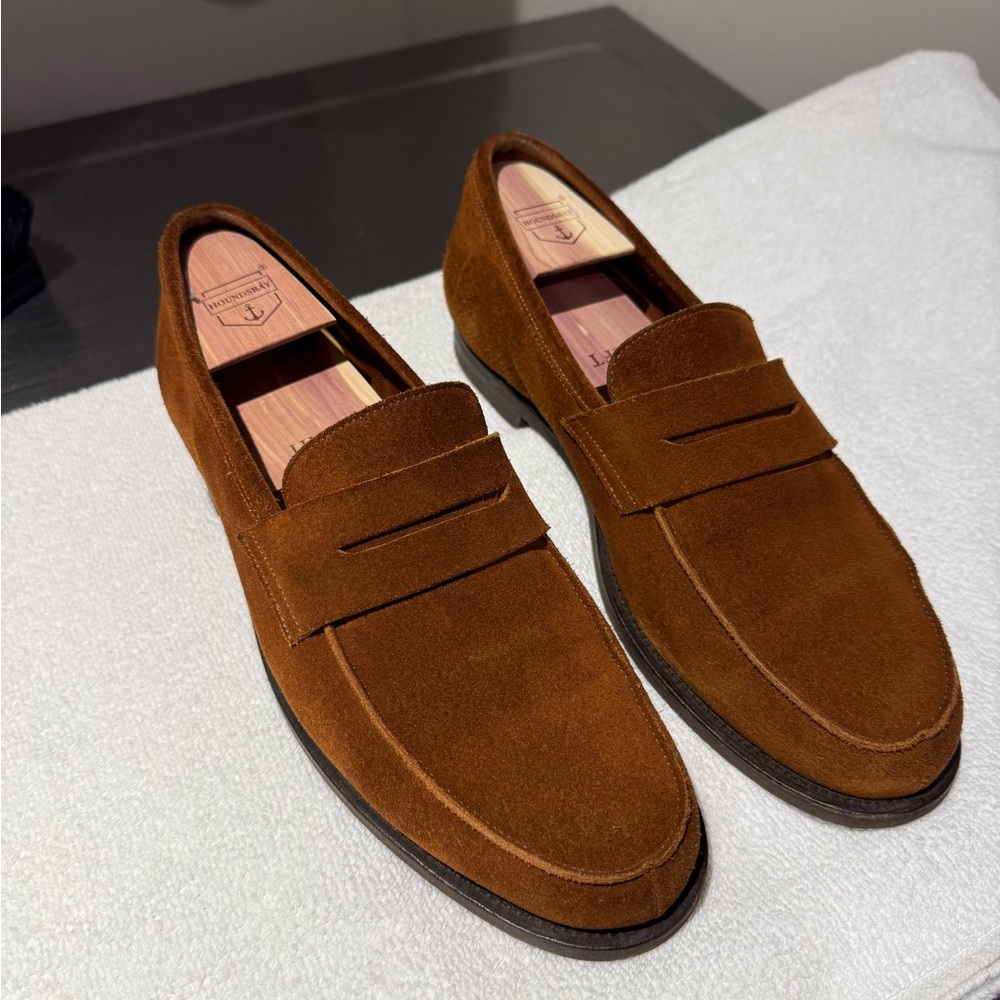 John Lobb Campus Loafer: Unlined in Tobacco Suede Size 9